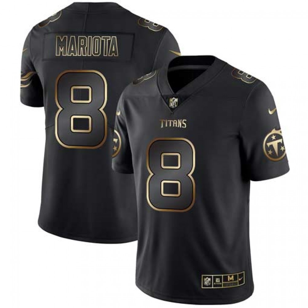 Men's Tennessee Titans #8 Marcus Mariota 2019 Black Gold Edition Stitched NFL Jersey