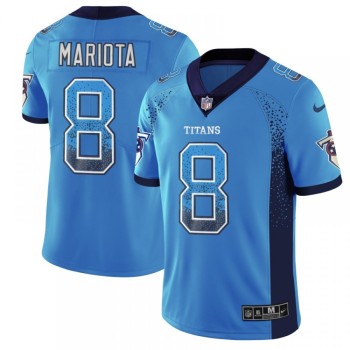 Men's Tennessee Titans #8 Marcus Mariota Light Blue 2018 Drift Fashion Color Rush Limited Stitched NFL Jersey Men's Tennessee Titans #8 Marcus Mariota Light Blue 2018 Drift Fashion Color Rush Limited Stitched NFL Jersey