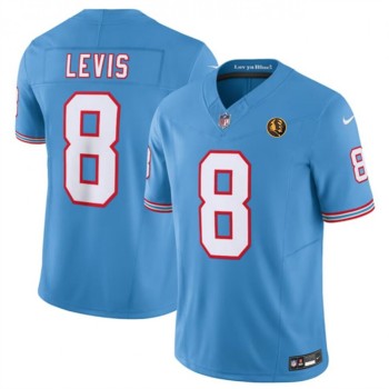 Men's Tennessee Titans #8 Will Levis Blue 2023 F.U.S.E. Throwback With John Madden Patch Vapor Limited Stitched Football Jersey Men's Tennessee Titans #8 Will Levis Blue 2023 F.U.S.E. Throwback With John Madden Patch Vapor Limited Stitched Football Jersey