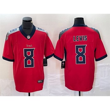 Men's Tennessee Titans #8 Will Levis Red Vapor Untouchable Stitched Jersey Men's Tennessee Titans #8 Will Levis Red Vapor Untouchable Stitched Jersey