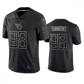 Men's Tennessee Titans #98 Jeffery Simmons Black Reflective Limited Stitched Football Jersey Men's Tennessee Titans #98 Jeffery Simmons Black Reflective Limited Stitched Football Jersey