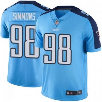 Men's Tennessee Titans #98 Jeffery Simmons Light Blue Stitched Jersey Men's Tennessee Titans #98 Jeffery Simmons Light Blue Stitched Jersey