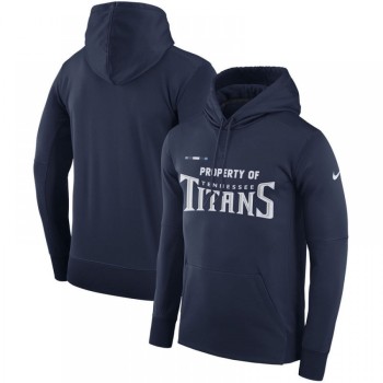 Men's Tennessee Titans Navy Sideline Property Of Performance Pullover Hoodie