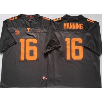 Men's Tennessee Volunteers #16 MANNING Grey Stitched Jersey Men's Tennessee Volunteers #16 MANNING Grey Stitched Jersey