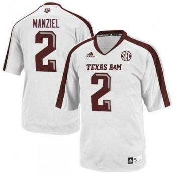 Men's Texas A&M Aggies Lions #2 Johnny Manziel White Stitched Football Jersey Men's Texas A&M Aggies Lions #2 Johnny Manziel White Stitched Football Jersey