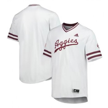 Men's Texas A&M Aggies White Stitched Baseball Jersey Men's Texas A&M Aggies White Stitched Baseball Jersey