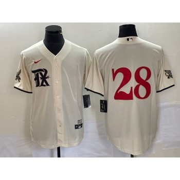 Men's Texas Rangers #28 Jonah Heim Cream 2023 City Connect Stitched Baseball Jersey Men's Texas Rangers #28 Jonah Heim Cream 2023 City Connect Stitched Baseball Jersey