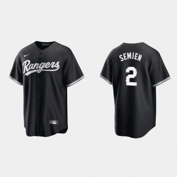Men's Texas Rangers #2 Marcus Semien Black Cool Base Stitched Baseball Jersey Men's Texas Rangers #2 Marcus Semien Black Cool Base Stitched Baseball Jersey