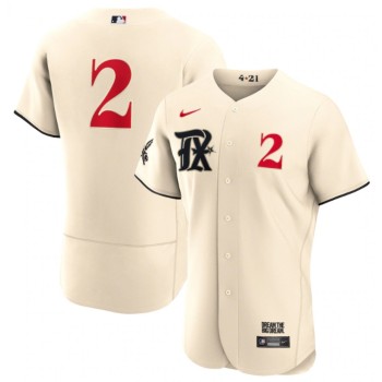 Men's Texas Rangers #2 Marcus Semien Cream 2023 City Connect Flex Base Stitched Baseball Jersey Men's Texas Rangers #2 Marcus Semien Cream 2023 City Connect Flex Base Stitched Baseball Jersey