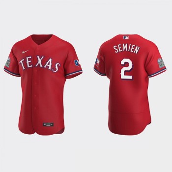 Men's Texas Rangers #2 Marcus Semien Red Flex Base Stitched Jersey Men's Texas Rangers #2 Marcus Semien Red Flex Base Stitched Jersey