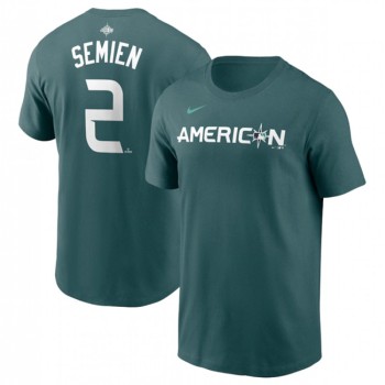 Men's Texas Rangers #2 Marcus Semien Teal 2023 All-star Name & Number T-Shirt Men's Texas Rangers #2 Marcus Semien Teal 2023 All-star Name & Number T-Shirt