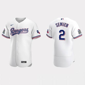 Men's Texas Rangers #2 Marcus Semien White Flex Base Stitched Jersey Men's Texas Rangers #2 Marcus Semien White Flex Base Stitched Jersey