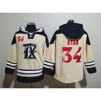 Men's Texas Rangers #34 Nolan Ryan Cream Ageless Must-Have Lace-Up Pullover Hoodie Men's Texas Rangers #34 Nolan Ryan Cream Ageless Must-Have Lace-Up Pullover Hoodie
