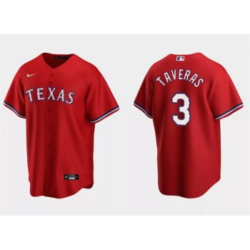 Men's Texas Rangers #3 Leody Taveras Red Cool Base Stitched Baseball Jersey Men's Texas Rangers #3 Leody Taveras Red Cool Base Stitched Baseball Jersey