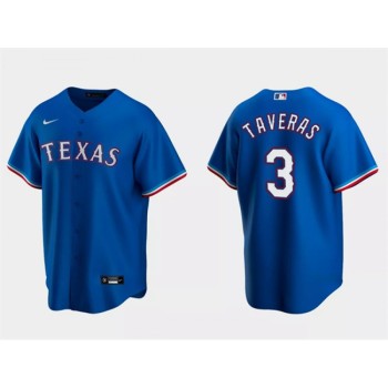 Men's Texas Rangers #3 Leody Taveras Royal Cool Base Stitched Baseball Jersey Men's Texas Rangers #3 Leody Taveras Royal Cool Base Stitched Baseball Jersey