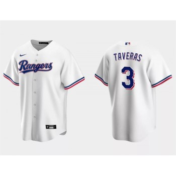 Men's Texas Rangers #3 Leody Taveras White Cool Base Stitched Baseball Jersey Men's Texas Rangers #3 Leody Taveras White Cool Base Stitched Baseball Jersey