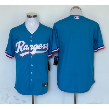 Men's Texas Rangers Blank Blue Cool Base Stitched Baseball Jersey Men's Texas Rangers Blank Blue Cool Base Stitched Baseball Jersey