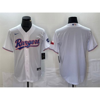 Men's Texas Rangers Blank White With Patch Cool Base Stitched Baseball Jersey Men's Texas Rangers Blank White With Patch Cool Base Stitched Baseball Jersey