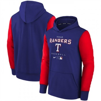 Men's Texas Rangers Blue 2022 Therma Performance Pullover Hoodie Men's Texas Rangers Blue 2022 Therma Performance Pullover Hoodie
