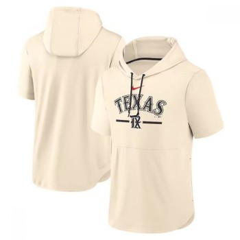 Men's Texas Rangers Cream 2023 City Connect Short Sleeve Pullover Hoodie Men's Texas Rangers Cream 2023 City Connect Short Sleeve Pullover Hoodie