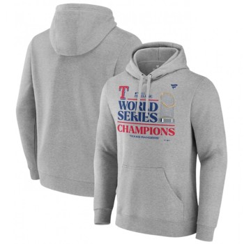 Men's Texas Rangers Heather Gray 2023 World Series Champions Locker Room Pullover Hoodie Men's Texas Rangers Heather Gray 2023 World Series Champions Locker Room Pullover Hoodie