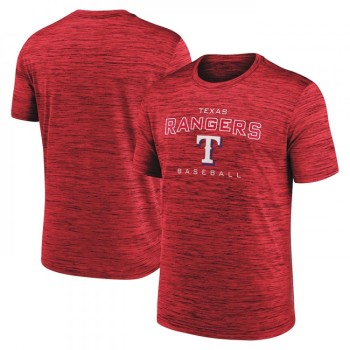 Men's Texas Rangers Red Velocity Practice Performance T-Shirt Men's Texas Rangers Red Velocity Practice Performance T-Shirt