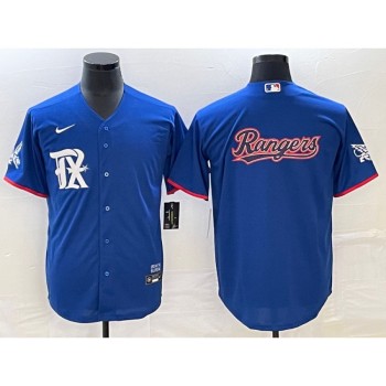 Men's Texas Rangers Royal Team Big Logo 2023 City Connect Stitched Baseball Jersey Men's Texas Rangers Royal Team Big Logo 2023 City Connect Stitched Baseball Jersey