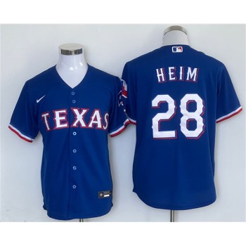 Men's Texas Rangers #28 Jonah Heim Royal With Patch Cool Base Stitched MLB Jersey Men's Texas Rangers #28 Jonah Heim Royal With Patch Cool Base Stitched MLB Jersey