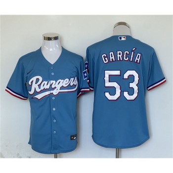 Men's Texas Rangers #53 Adolis Garcia Blue With Patch Cool Base Stitched MLB Jersey Men's Texas Rangers #53 Adolis Garcia Blue With Patch Cool Base Stitched MLB Jersey