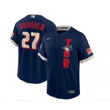 Men's Toronto Blue Jays #27 Vladimir Guerrero Jr. 2021 Navy All-Star Cool Base Stitched MLB Jersey Men's Toronto Blue Jays #27 Vladimir Guerrero Jr. 2021 Navy All-Star Cool Base Stitched MLB Jersey
