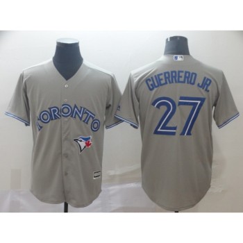 Men's Toronto Blue Jays #27 Vladimir Guerrero Jr. Grey Cool Base Stitched MLB Jersey Men's Toronto Blue Jays #27 Vladimir Guerrero Jr. Grey Cool Base Stitched MLB Jersey