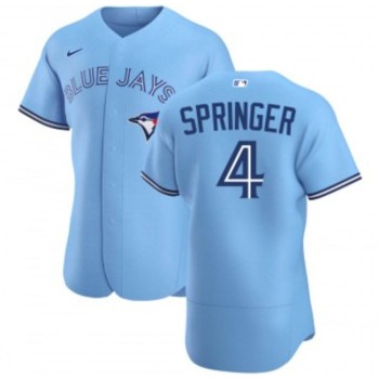 Men's Toronto Blue Jays #4 George Springer 2020 Blue Flex Base Stitched Jersey Men's Toronto Blue Jays #4 George Springer 2020 Blue Flex Base Stitched Jersey