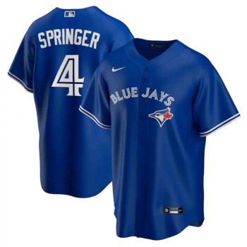Men's Toronto Blue Jays #4 George Springer Blue Cool Base Stitched Jersey Men's Toronto Blue Jays #4 George Springer Blue Cool Base Stitched Jersey