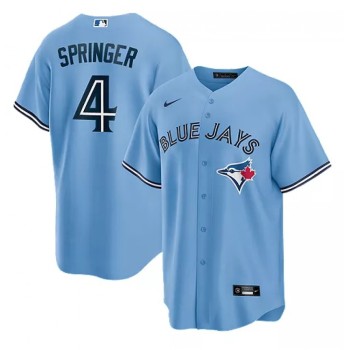 Men's Toronto Blue Jays #4 George Springer Light Blue Cool Base Stitched Jersey Men's Toronto Blue Jays #4 George Springer Light Blue Cool Base Stitched Jersey
