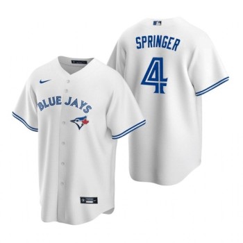 Men's Toronto Blue Jays #4 George Springer White Cool Base Stitched MLB Jersey Men's Toronto Blue Jays #4 George Springer White Cool Base Stitched MLB Jersey