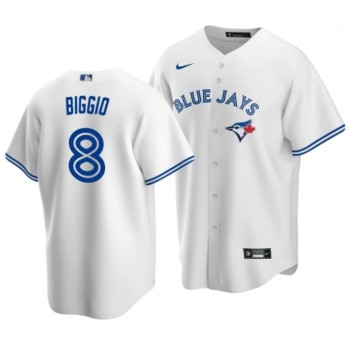 Men's Toronto Blue Jays #8 Cavan Biggio White Cool Base Stitched Jersey Men's Toronto Blue Jays #8 Cavan Biggio White Cool Base Stitched Jersey