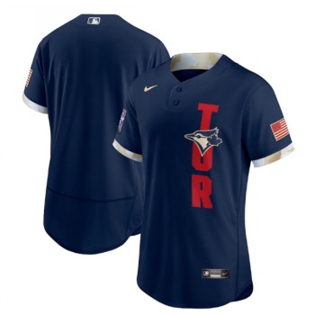 Men's Toronto Blue Jays Blank 2021 Navy All-Star Flex Base Stitched MLB Jersey Men's Toronto Blue Jays Blank 2021 Navy All-Star Flex Base Stitched MLB Jersey