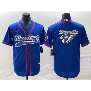 Men's Toronto Blue Jays Royal Team Big Logo Cool Base Stitched Baseball Jersey Men's Toronto Blue Jays Royal Team Big Logo Cool Base Stitched Baseball Jersey