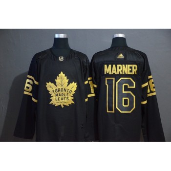 Men's Toronto Maple Leafs #16 Mitchell Marner Black Golden Stitched NHL Jersey Men's Toronto Maple Leafs #16 Mitchell Marner Black Golden Stitched NHL Jersey