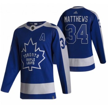 Men's Toronto Maple Leafs #34 Auston Matthews 2020/2021 Blue Reverse Retro Special Edition Stitched Jersey Men's Toronto Maple Leafs #34 Auston Matthews 2020/2021 Blue Reverse Retro Special Edition Stitched Jersey