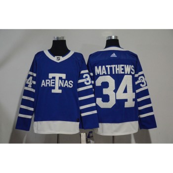 Men's Toronto Maple Leafs #34 Auston Matthews Blue 1918 Arenas Throwback Stitched NHL Jersey Men's Toronto Maple Leafs #34 Auston Matthews Blue 1918 Arenas Throwback Stitched NHL Jersey
