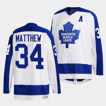 Men's Toronto Maple Leafs #34 Auston Matthews White Classics Primary Logo Stitched Jersey Men's Toronto Maple Leafs #34 Auston Matthews White Classics Primary Logo Stitched Jersey