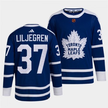 Men's Toronto Maple Leafs #37 Timothy Liljegren Blue 2022-23 Reverse Retro Stitched Jersey Men's Toronto Maple Leafs #37 Timothy Liljegren Blue 2022-23 Reverse Retro Stitched Jersey