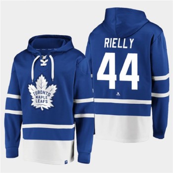Men's Toronto Maple Leafs #44 Morgan Rielly Blue All Stitched Sweatshirt Hoodie Men's Toronto Maple Leafs #44 Morgan Rielly Blue All Stitched Sweatshirt Hoodie