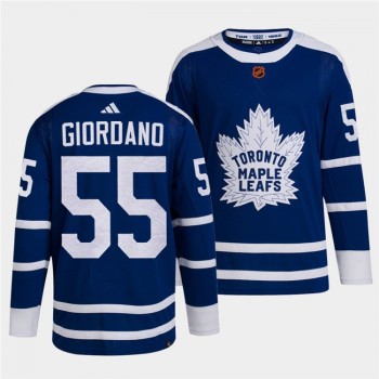 Men's Toronto Maple Leafs #55 Mark Giordano Blue 2022-23 Reverse Retro Stitched Jersey Men's Toronto Maple Leafs #55 Mark Giordano Blue 2022-23 Reverse Retro Stitched Jersey