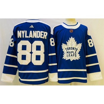 Men's Toronto Maple Leafs #88 William Nylander Blue 2022-23 Reverse Retro Stitched Jersey Men's Toronto Maple Leafs #88 William Nylander Blue 2022-23 Reverse Retro Stitched Jersey