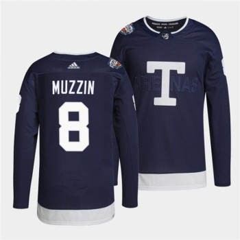 Men's Toronto Maple Leafs #8 Jake Muzzin 2022 Heritage Classic Navy Stitched Jersey Men's Toronto Maple Leafs #8 Jake Muzzin 2022 Heritage Classic Navy Stitched Jersey