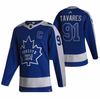 Men's Toronto Maple Leafs #91 John Tavares 2020/2021 Blue Reverse Retro Special Edition Stitched Jersey Men's Toronto Maple Leafs #91 John Tavares 2020/2021 Blue Reverse Retro Special Edition Stitched Jersey