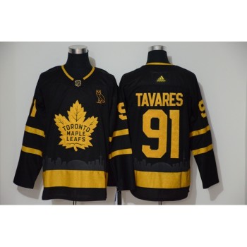 Men's Toronto Maple Leafs #91 John Tavares Black Golden City Edition Stitched NHL Jersey Men's Toronto Maple Leafs #91 John Tavares Black Golden City Edition Stitched NHL Jersey