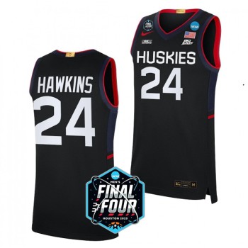 Men's UConn Huskies #24 Jordan Hawkins Black Stitched Basketball Jersey Men's UConn Huskies #24 Jordan Hawkins Black Stitched Basketball Jersey